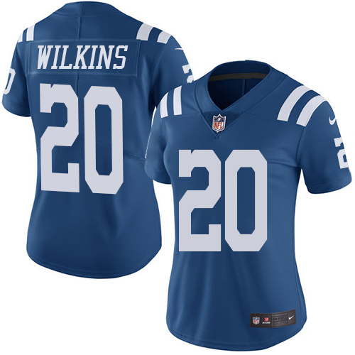 Indianapolis Colts #20 Limited Jordan Wilkins Royal Blue Nike NFL Women Rush Vapor Untouchable Jersey